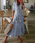 CELESTE | BOHO VINTAGE V-NECK SUMMER DRESS Bennet & Stone London