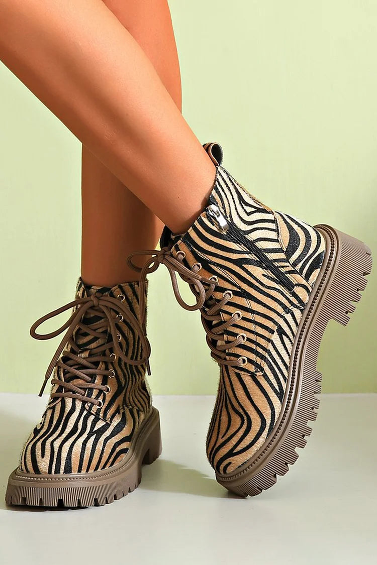  STELLA | BOLD ZEBRA LACE BOOTS Bennet & Stone London