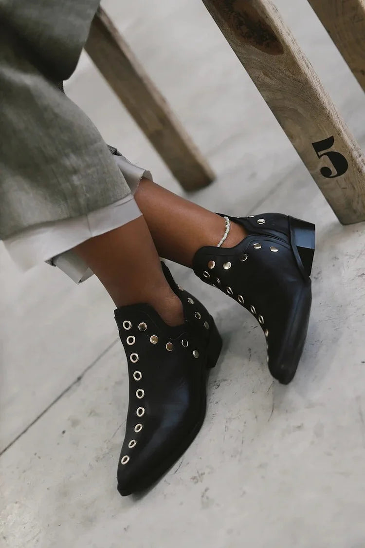  ROSE | STUDDED POINTED ANKLE BOOTS Bennet & Stone London
