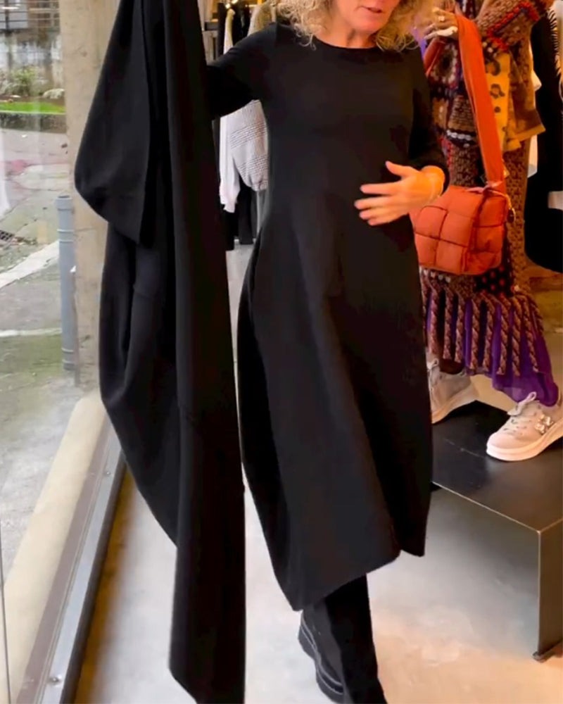 MAEVE | BLACK MIDI DRESS WITH POCKETS Bennet & Stone London