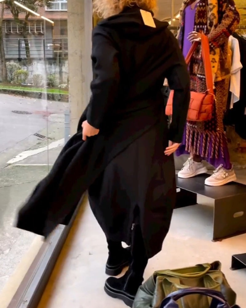 MAEVE | BLACK MIDI DRESS WITH POCKETS Bennet & Stone London