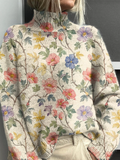 FLORENCE | LOVELY FLORAL TURTLENECK SWEATER Bennet & Stone London