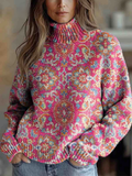 ANNABELLE | RETRO ETHNIC FLORAL TURTLENECK Bennet & Stone London