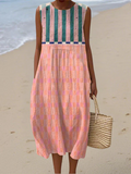 LILY | STRIPED PASTEL MIDI DRESS Bennet & Stone London