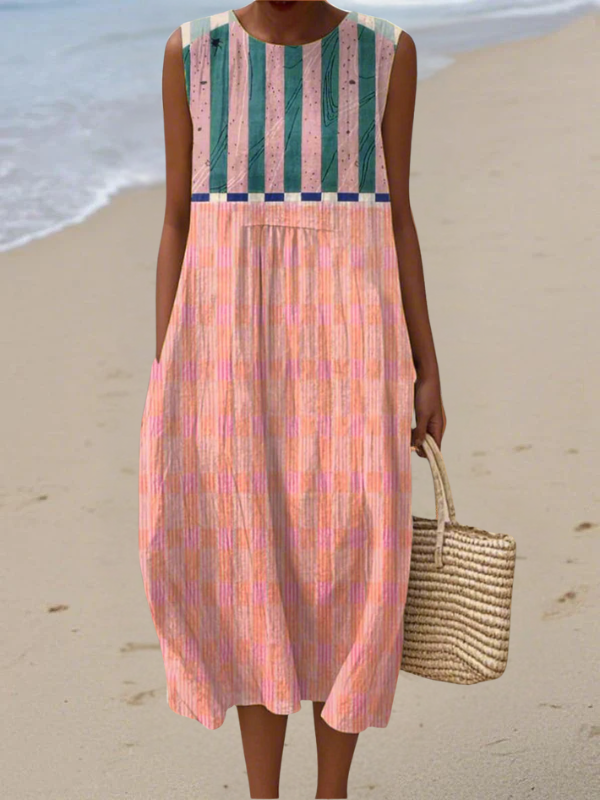 LILY | STRIPED PASTEL MIDI DRESS Bennet & Stone London