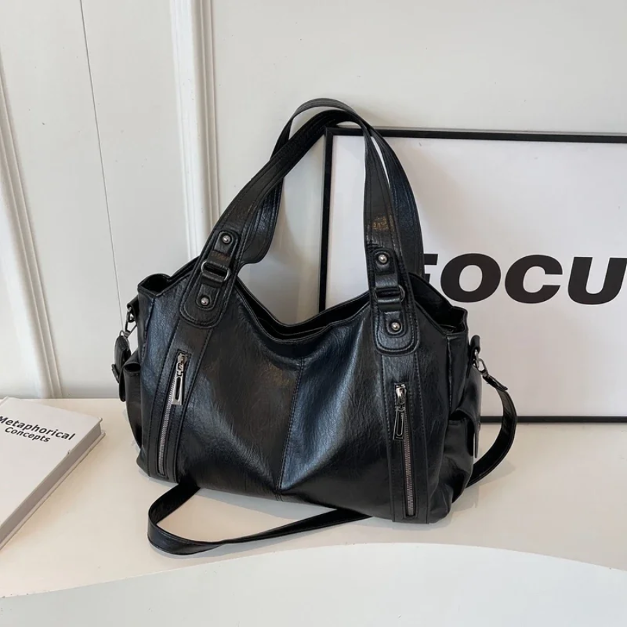 UMA - DUAL ZIPPER LARGE CAPACITY SHOULDER BAG Bennet & Stone London