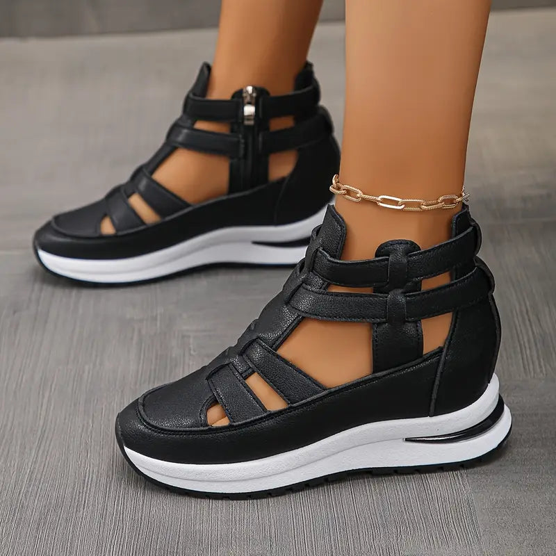 YVETTE | LIGHTWEIGHT WEDGE SANDALS WITH SIDE ZIP Bennet & Stone London