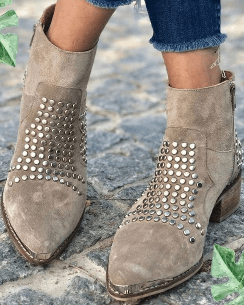  SIMONE | STUDDED POINTED ANKLE BOOTS Bennet & Stone London
