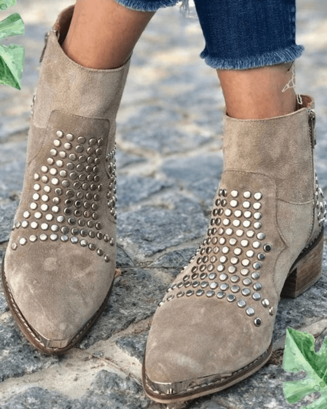  SIMONE | STUDDED POINTED ANKLE BOOTS Bennet & Stone London