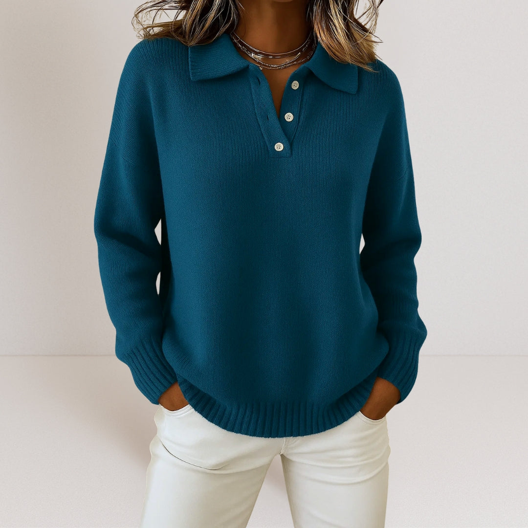 PHOEBE | SOFT COLLARED KNIT JUMPER Bennet & Stone London