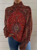 LYDIA | VINTAGE ART PRINT TURTLENECK PULLOVER Bennet & Stone London