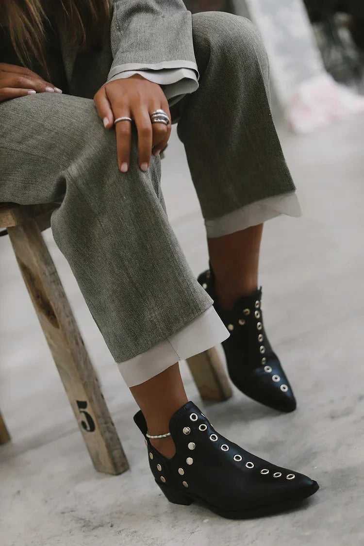  ROSE | STUDDED POINTED ANKLE BOOTS Bennet & Stone London