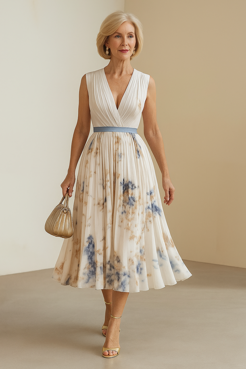 ELARA | DRESS WITH SOFT V-NECK Bennet & Stone London
