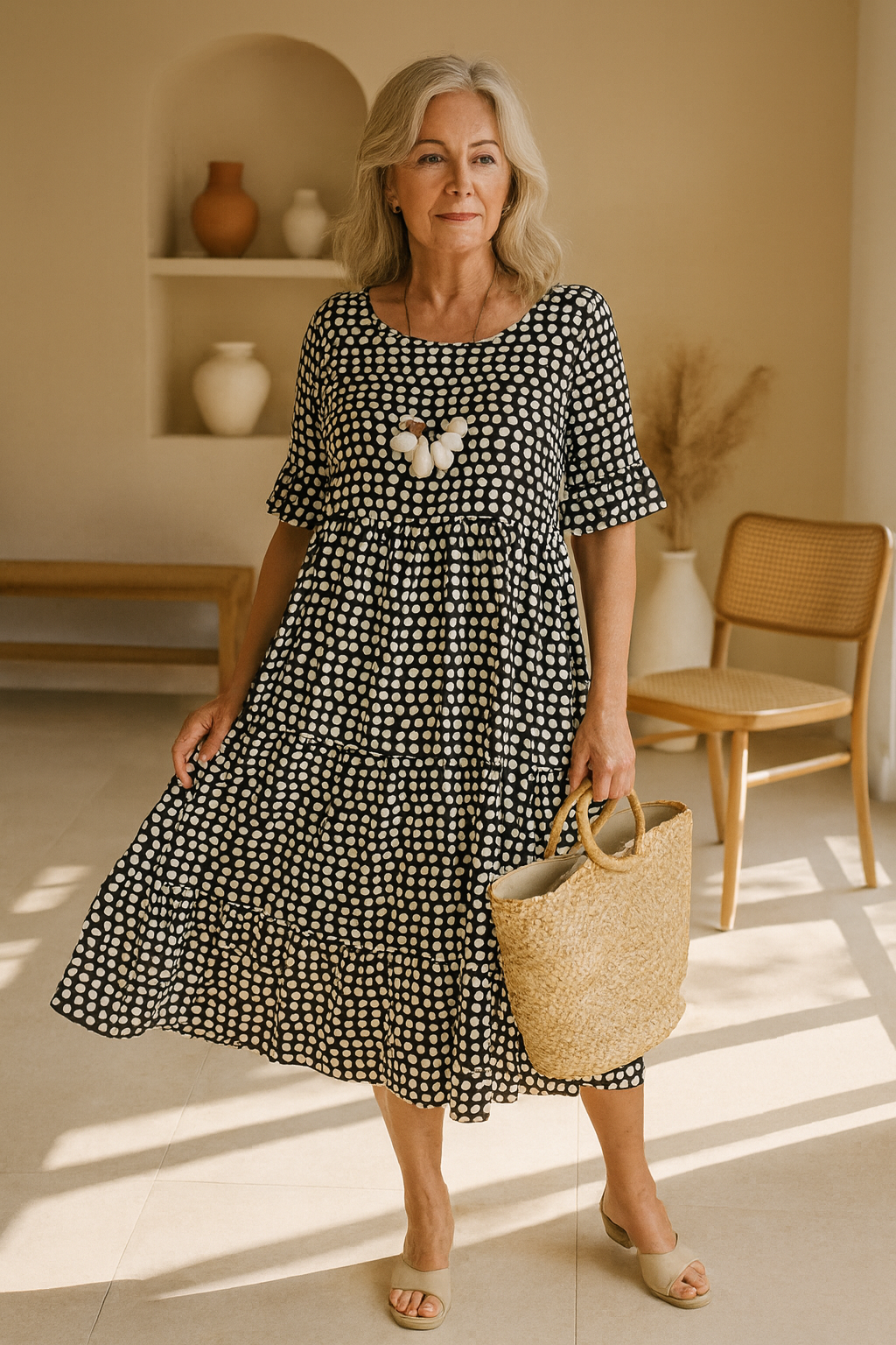 IRIS | SABLE SHORT-SLEEVE MIDI DRESS Bennet & Stone London
