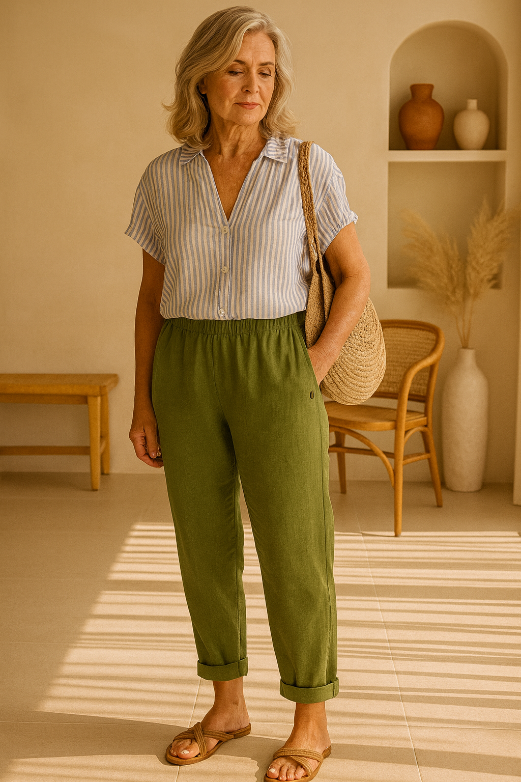 Sharona - Lightweight Linen-Cotton Pants Bennet & Stone London