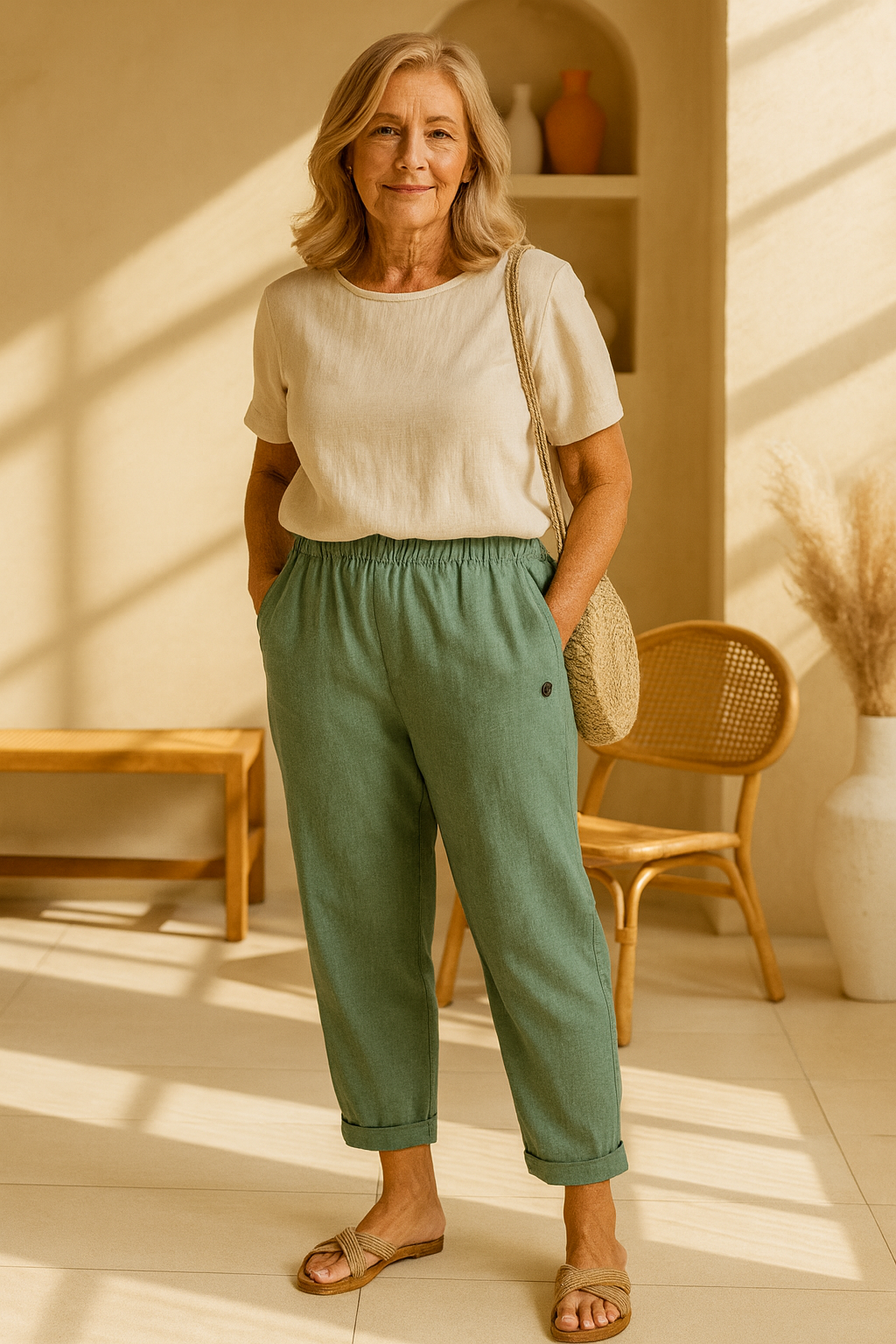 Sharona - Lightweight Linen-Cotton Pants Bennet & Stone London