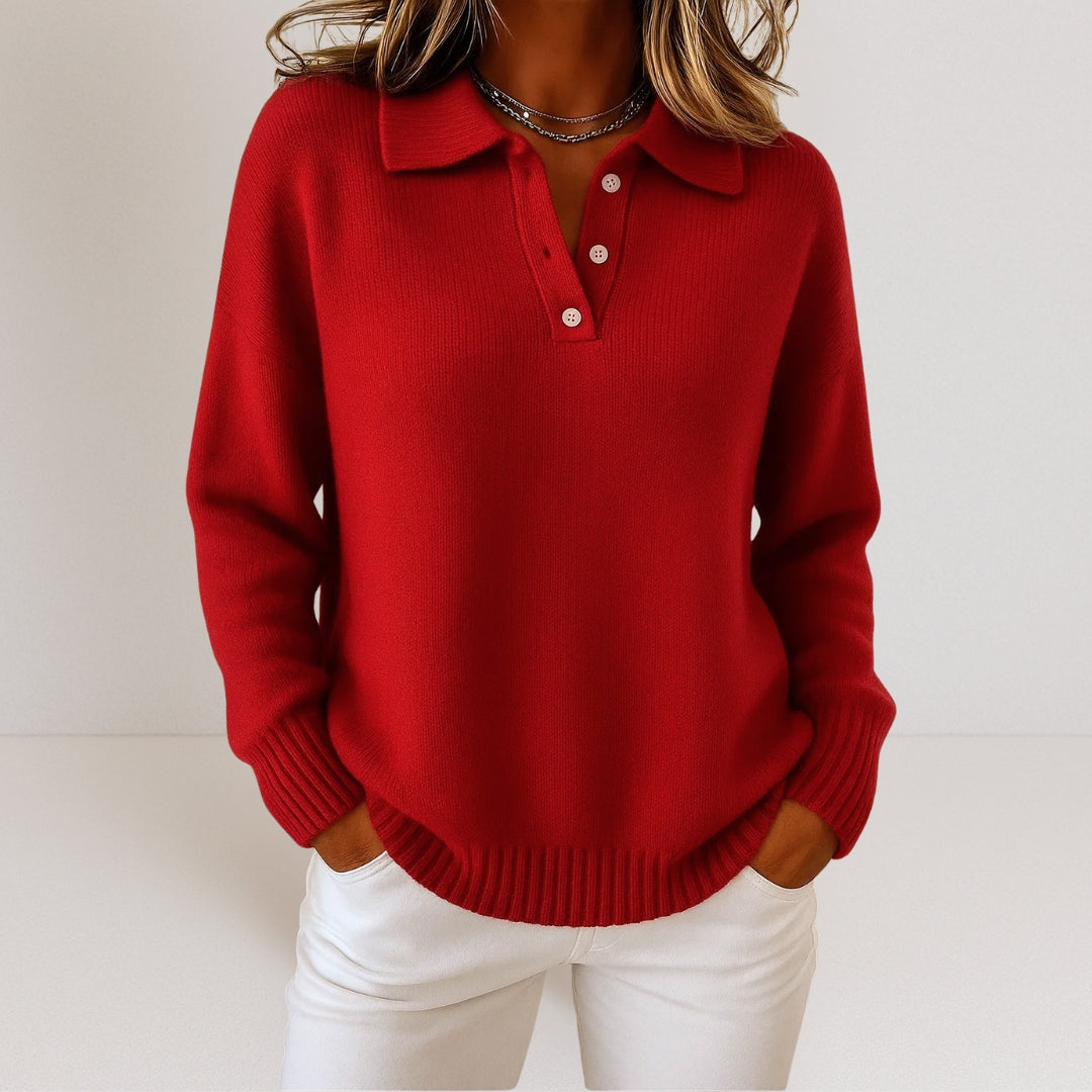 PHOEBE | SOFT COLLARED KNIT JUMPER Bennet & Stone London