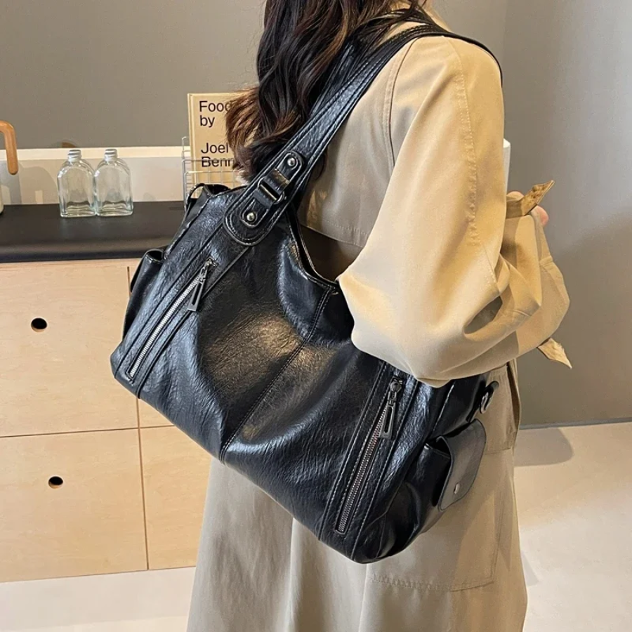 UMA - DUAL ZIPPER LARGE CAPACITY SHOULDER BAG Bennet & Stone London