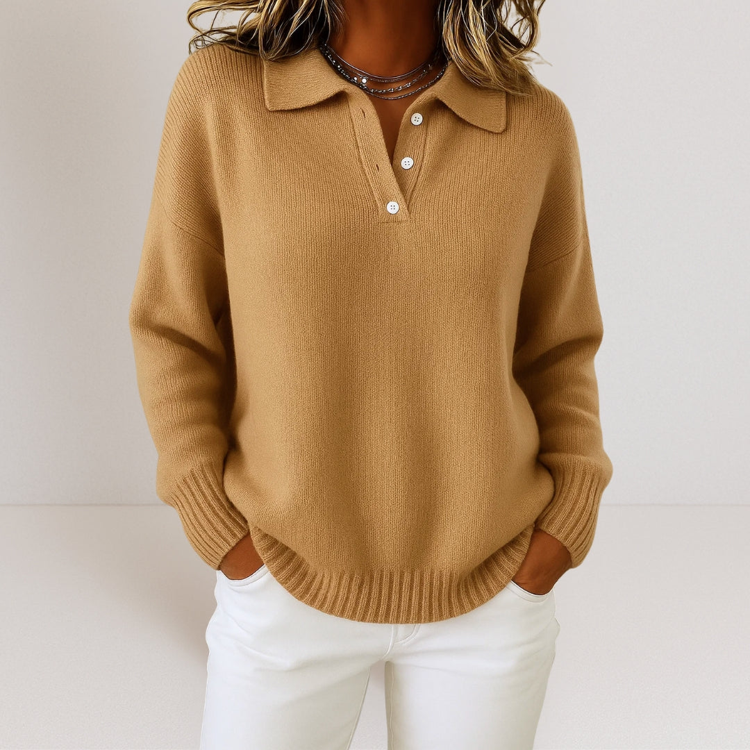 PHOEBE | SOFT COLLARED KNIT JUMPER Bennet & Stone London
