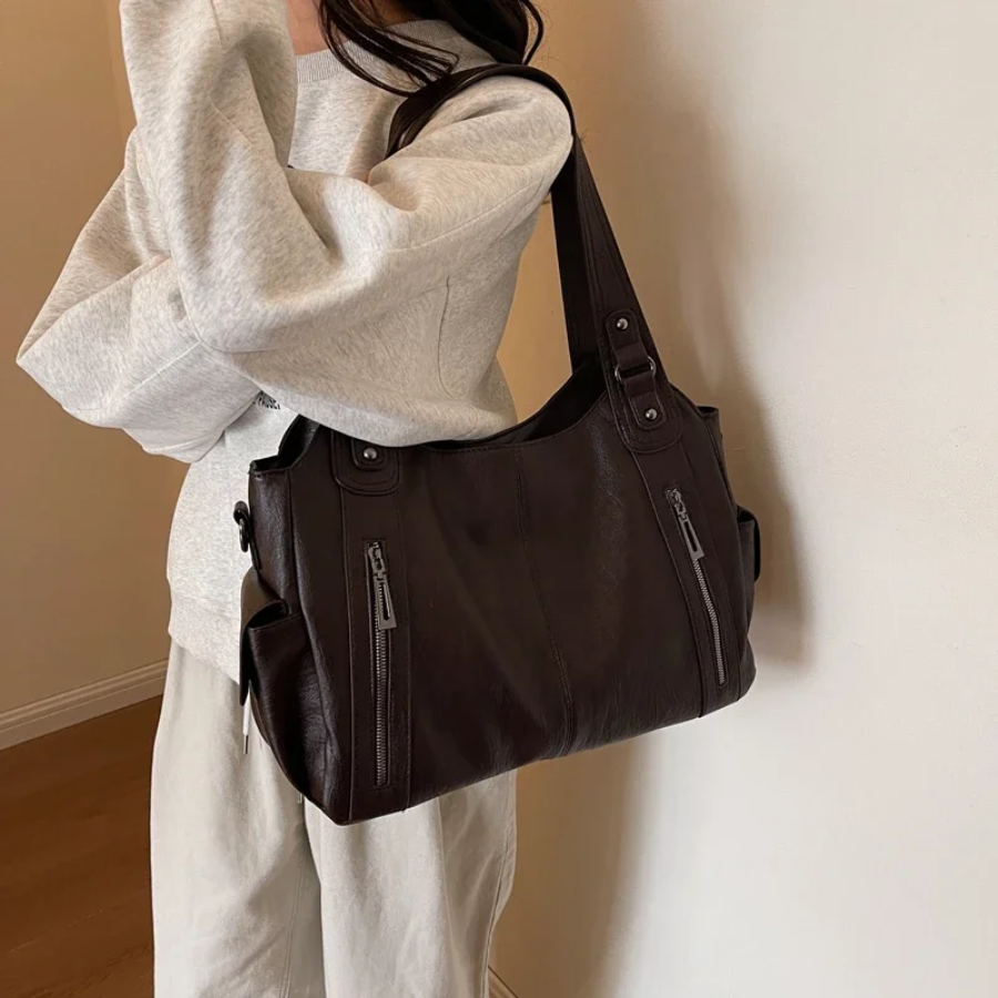UMA - DUAL ZIPPER LARGE CAPACITY SHOULDER BAG Bennet & Stone London
