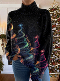 POPPY | GLITTER CHRISTMAS TREE TURTLENECK SWEATER Bennet & Stone London