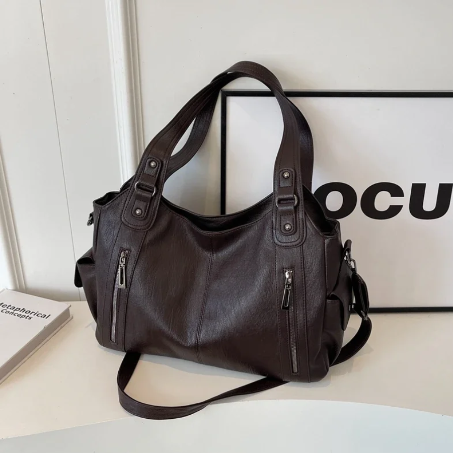 UMA - DUAL ZIPPER LARGE CAPACITY SHOULDER BAG Bennet & Stone London