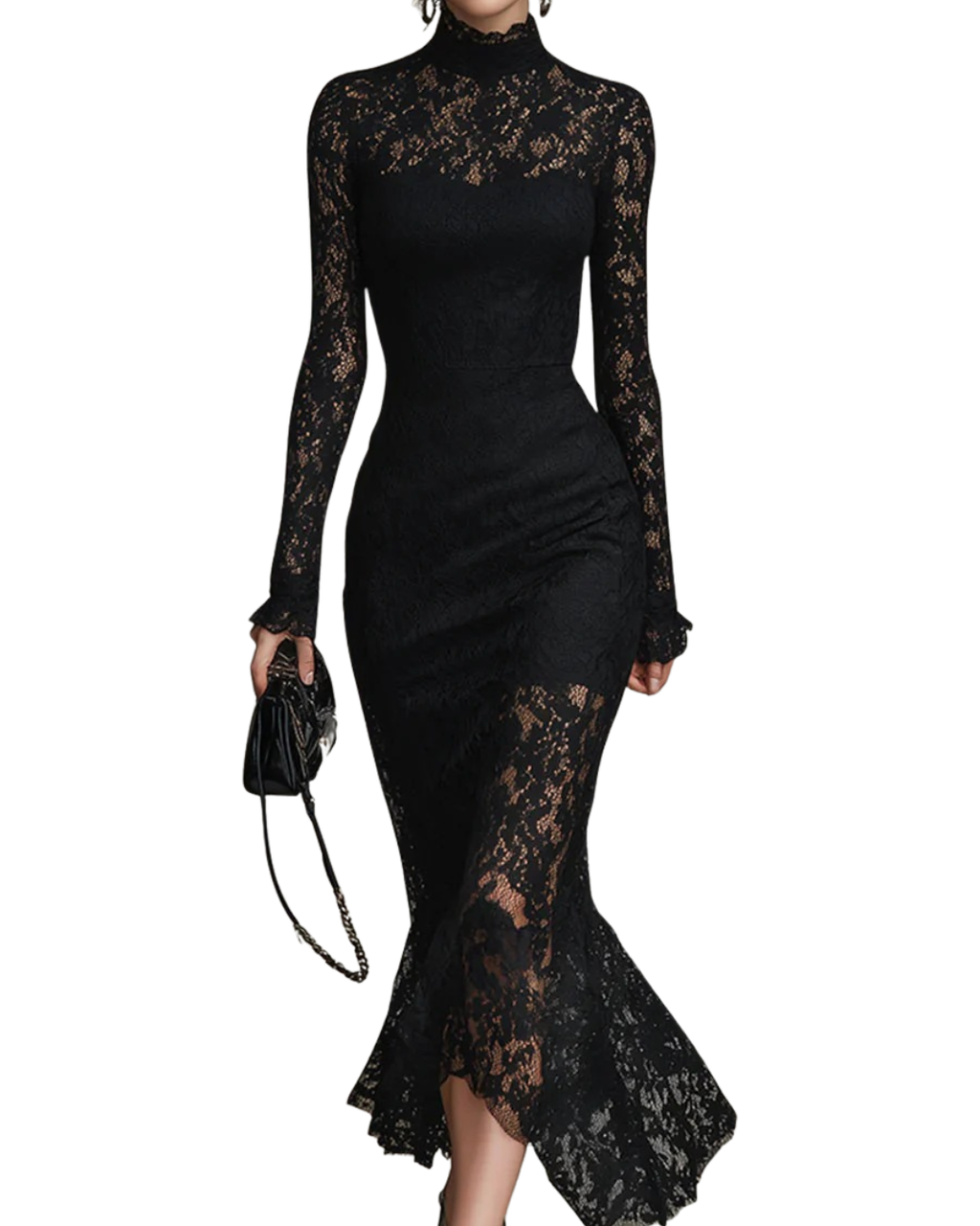 MARGARET | BLACK LACE MAXI DRESS Bennet & Stone London