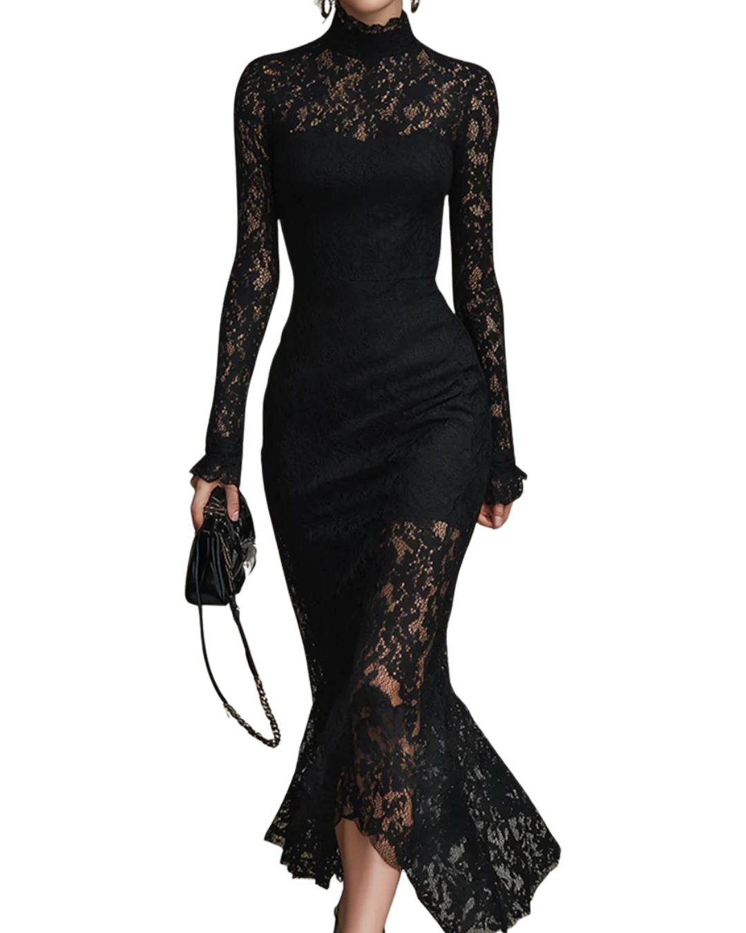 MARGARET | BLACK LACE MAXI DRESS Bennet & Stone London