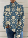 ANGELA | TIMELESS FLORAL TURTLENECK SWEATER Bennet & Stone London