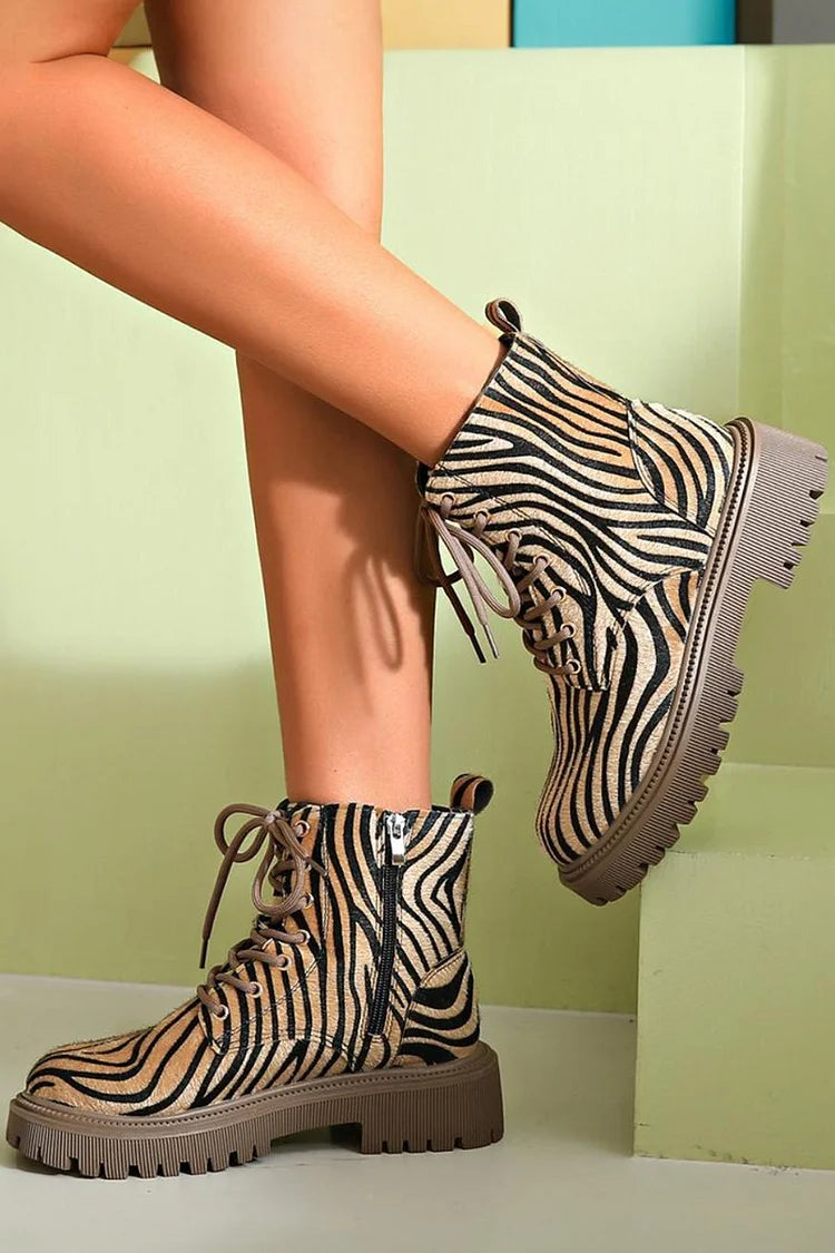  STELLA | BOLD ZEBRA LACE BOOTS Bennet & Stone London
