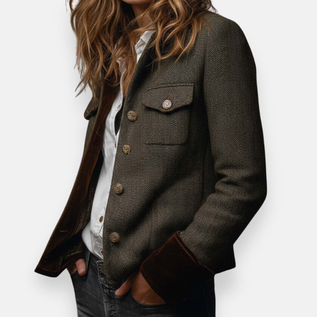THEODORA | HERRINGBONE TWEED JACKET Bennet & Stone London