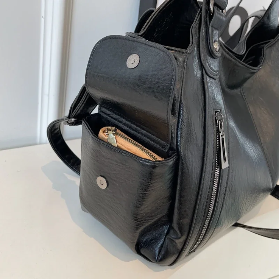 UMA - DUAL ZIPPER LARGE CAPACITY SHOULDER BAG Bennet & Stone London