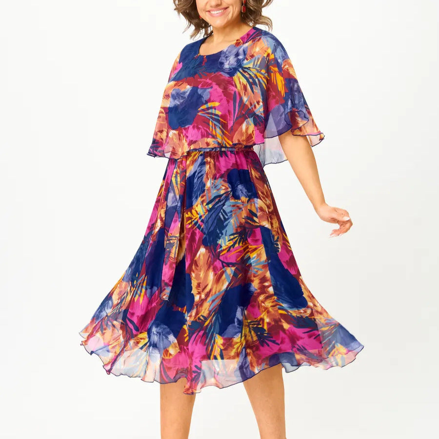 BARBARA | COMFORTABLE PLUS SIZE CHIFFON DRESS Bennet & Stone London