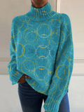 NORA | BRIGHT CIRCLE ART PRINT TURTLENECK Bennet & Stone London