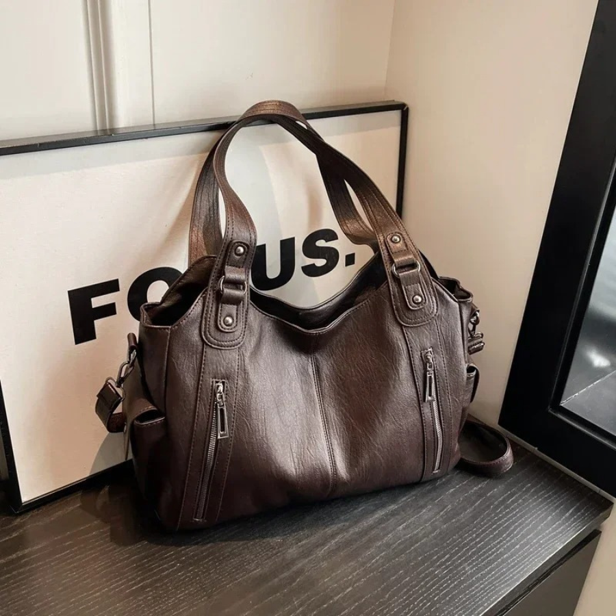 UMA - DUAL ZIPPER LARGE CAPACITY SHOULDER BAG Bennet & Stone London