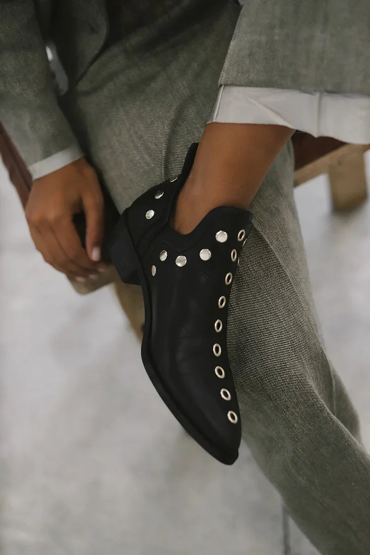  ROSE | STUDDED POINTED ANKLE BOOTS Bennet & Stone London