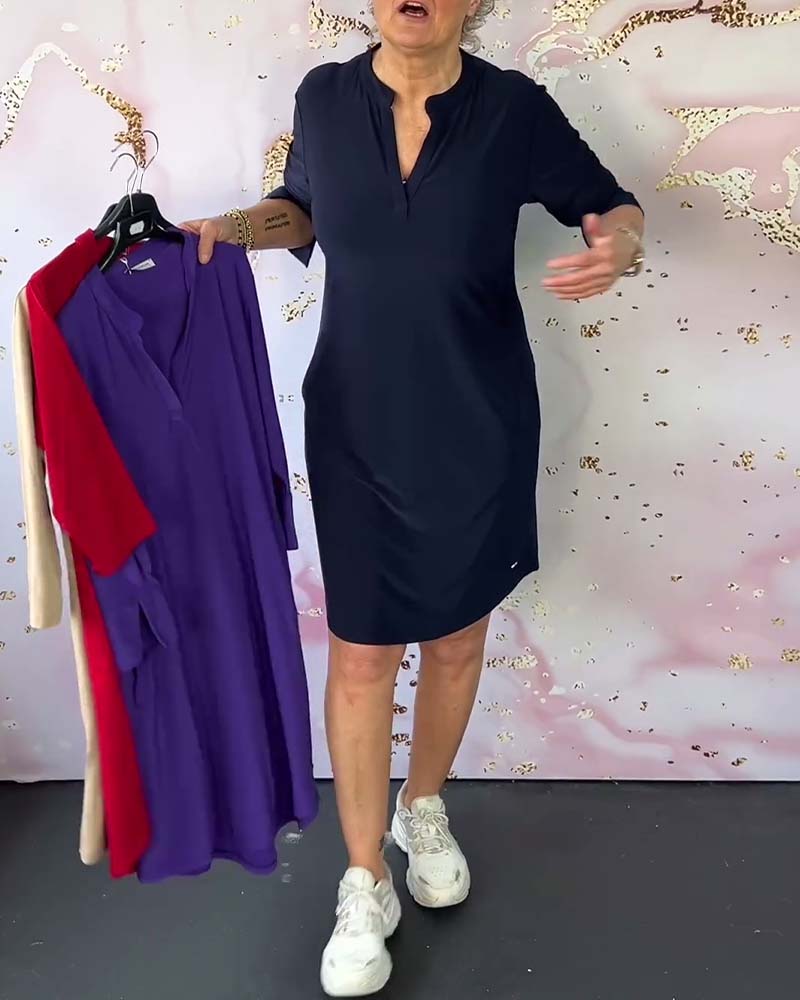HANNE | ELEGANT DRESS WITH V-NECK Bennet & Stone London