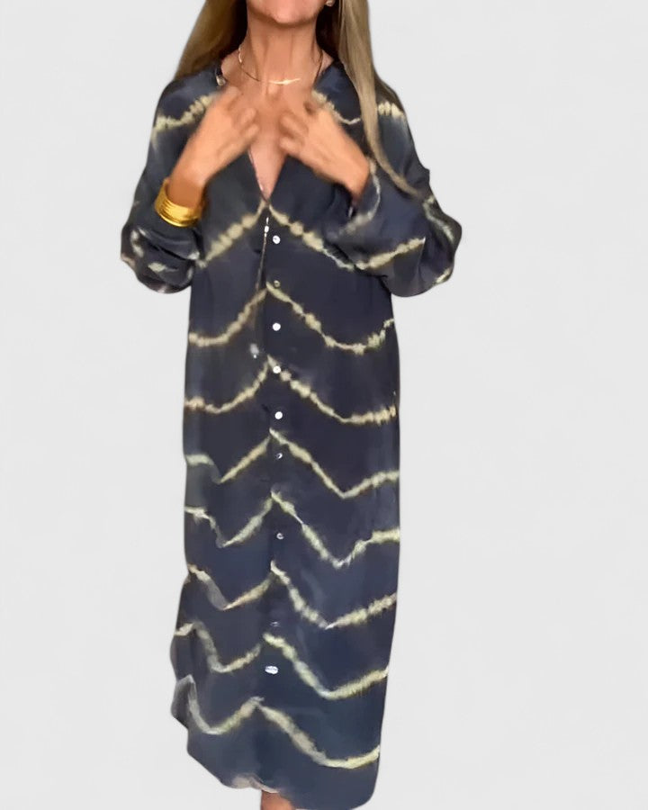 AMELIE | ELEGANT BOHO STRIPED MAXI DRESS Bennet & Stone London