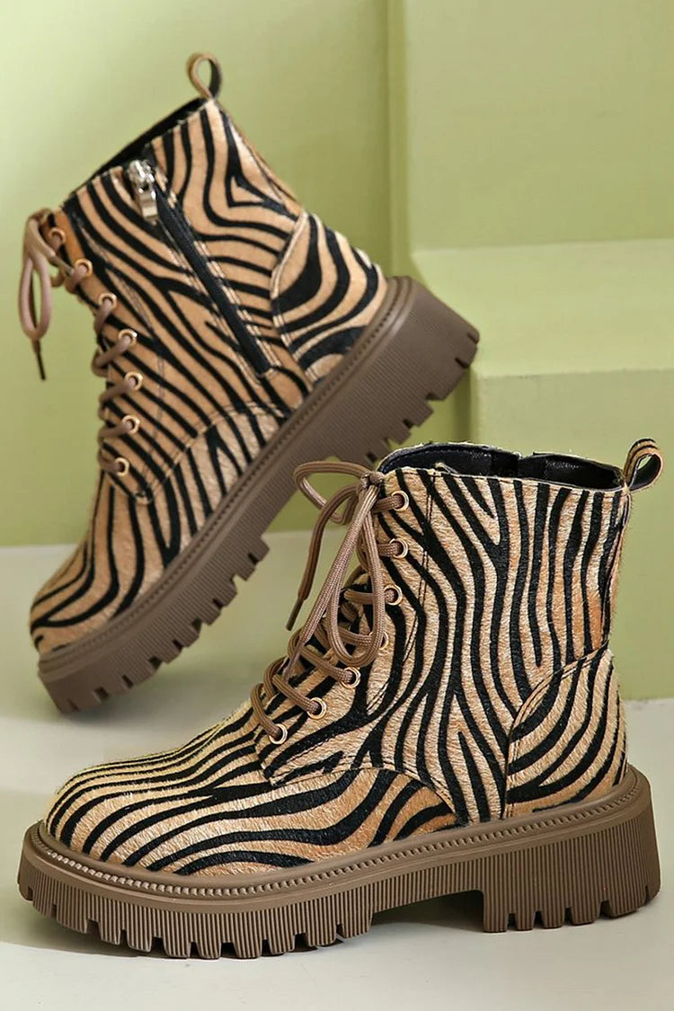  STELLA | BOLD ZEBRA LACE BOOTS Bennet & Stone London