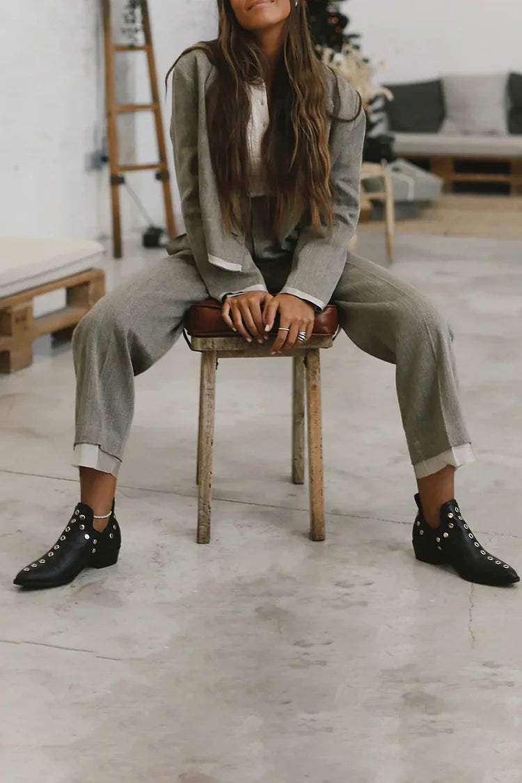  ROSE | STUDDED POINTED ANKLE BOOTS Bennet & Stone London
