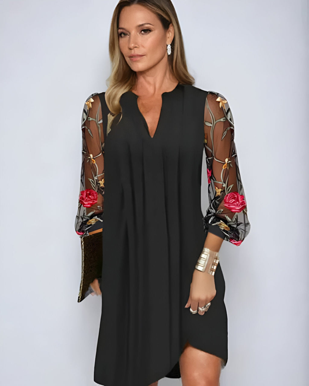 JULIA | EMBROIDERED SLEEVE MIDI DRESS Bennet & Stone London