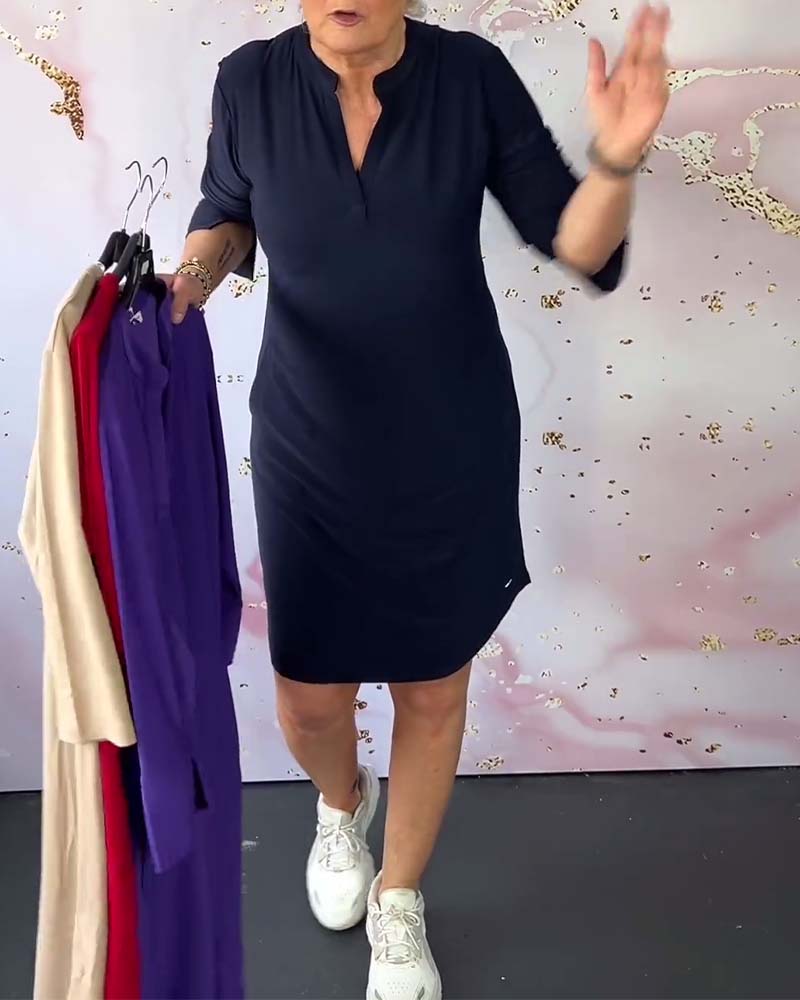 HANNE | ELEGANT DRESS WITH V-NECK Bennet & Stone London