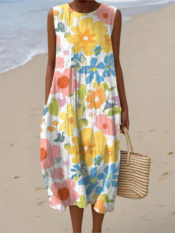 ELLA | PASTEL FLORAL MIDI DRESS Bennet & Stone London