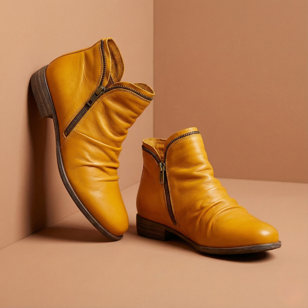 LAVINIA | ORTHOPAEDIC RUCHED ANKLE BOOTS Bennet & Stone London