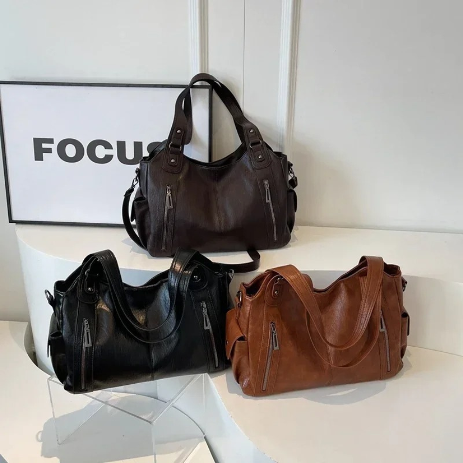 UMA - DUAL ZIPPER LARGE CAPACITY SHOULDER BAG Bennet & Stone London