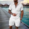 TIM | INFINITE WHITE POLO SHIRT & SHORTS SET Bennet & Stone London