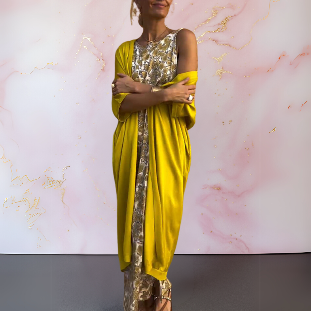 THEA | ELEGANT DRESS WITH WAISTCOAT Bennet & Stone London