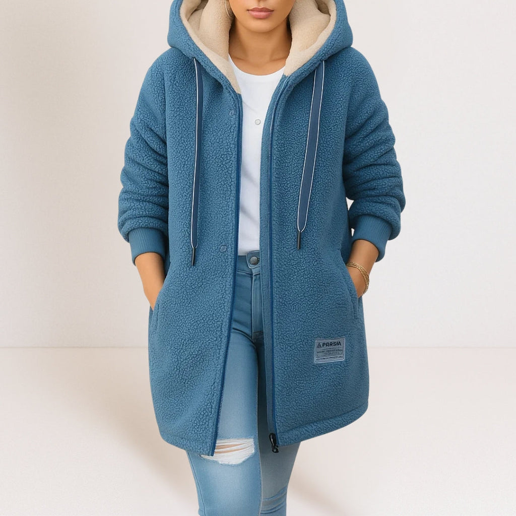 LUCY | COSY HOODED FLEECE COAT Bennet & Stone London