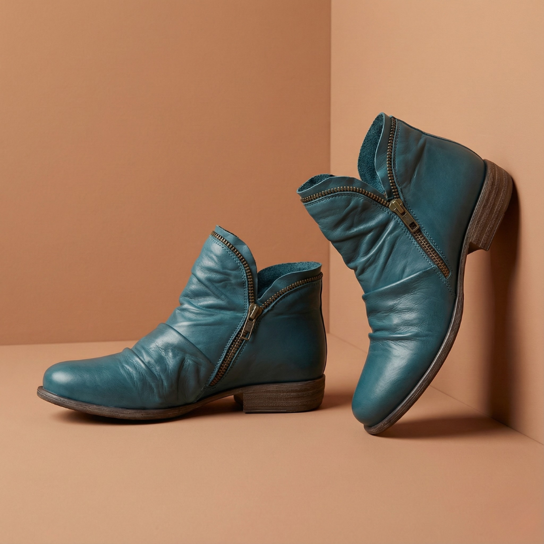 LAVINIA | ORTHOPAEDIC RUCHED ANKLE BOOTS Bennet & Stone London