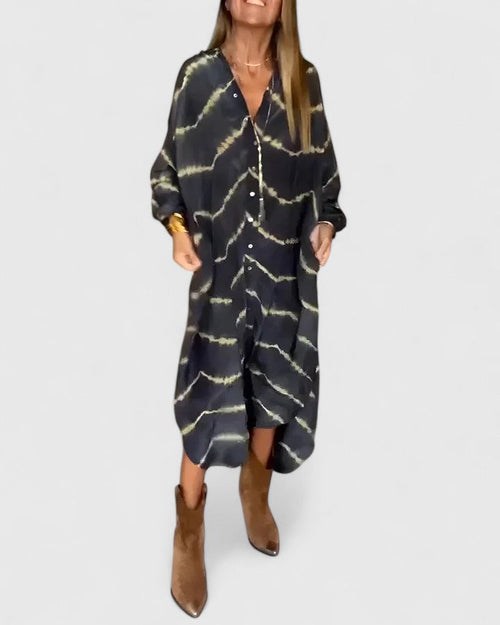 AMELIE | ELEGANT BOHO STRIPED MAXI DRESS Bennet & Stone London